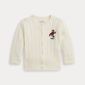 Polo Ralph Lauren Polo Bear Mini-Cable Cotton Cardigan, size 18 months, NWT